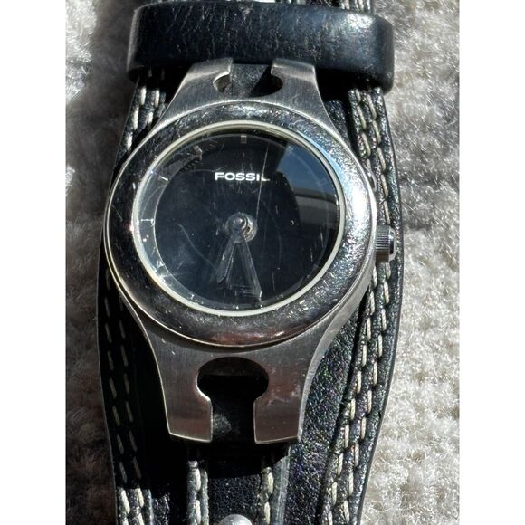 Fossil Big Tic Women's Watch ES-9674 Leather Band Stainless Steel - Picture 1 of 8